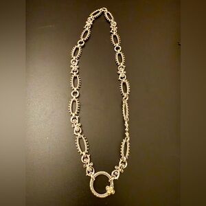 Barbara Bixby 925 Silver and 18k Gold Statement Necklace with Pendant ✨💫🪞